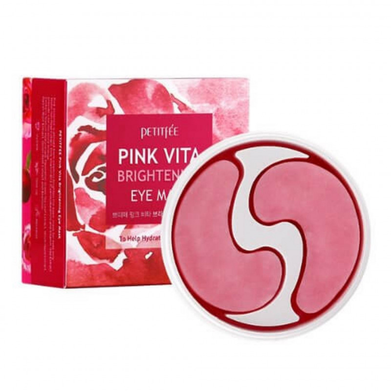 Petitfee Тканевые патчи с комплексом витаминов для сияния кожи в области вокруг глаз  Pink Vita Brightening Eye Mask 	60шт