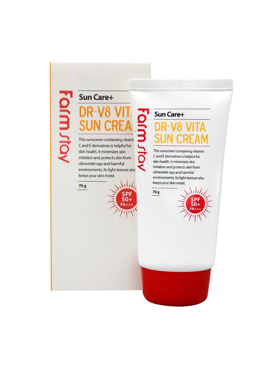 FarmStay Солнцезащитный крем для лица с витаминным комплексом DR-V8 Vita Sun Cream SPF 50+ PA+++	70г