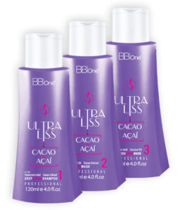 BB one / Набор для прогрессивного кератинового выпрямление и уплотнения волос Ultra Liss Cacao & Acai  3 х 100 мл.