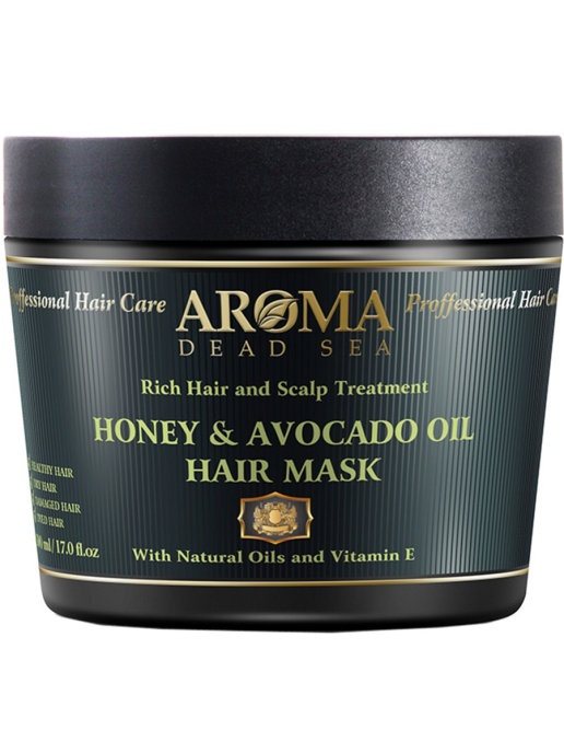Aroma Dead Sea / Маска для волос и корней волос с медом, маслом авокадо, экстрактом прополиса, витаминами Е,С, 500 мл