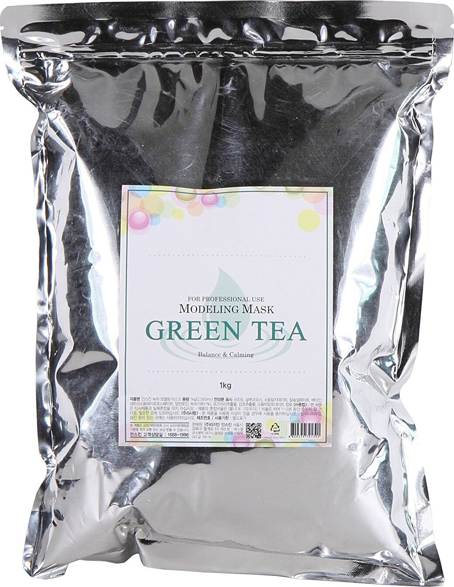 Anskin Маска альгинатная с экстрактом Зеленого чая Green Tea Modeling Mask 1000 г