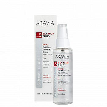 Флюид против секущихся кончиков для интенсивного питания и защиты волос Silk Hair Fluid, Aravia Professional, 110 мл 