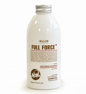 OLLIN FULL FORCE Интенсивный восстанавливающий шампунь с маслом кокоса 300мл