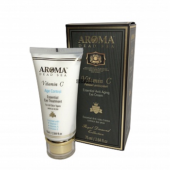 Антивозрастной крем для глаз для всех типов кожи с витамином С, Aroma Dead Sea  75 ml