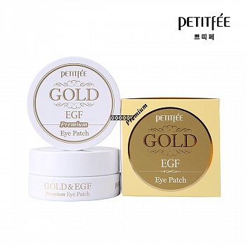 Petitfee Гидрогелевые патчи для глаз Premium Gold & EGF Eye Patch	60шт