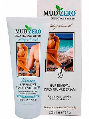 Крем для удаления волос на основе грязи Мертвого Моря для мужчин/женщин, Aroma Dead Sea MUDZERO HAIR REMOVAL (MEN) 200 ml