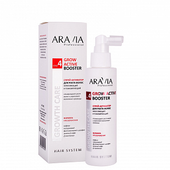 Спрей-активатор для роста волос укрепляющий и тонизирующий Grow Active Booster,   Aravia Professional, 150 мл