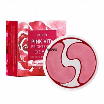 Petitfee Тканевые патчи с комплексом витаминов для сияния кожи в области вокруг глаз  Pink Vita Brightening Eye Mask 	60шт
