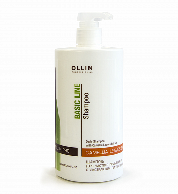 OLLIN BASIC LINE Шампунь для частого применения с экстрактом листьев камелии 750мл/ Daily Shampoo with Camellia Leaves Extract