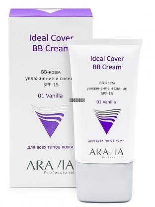 BB-крем увлажняющий SPF-15 Ideal Cover BB-Cream Vanilla 01, туба 50 мл, ARAVIA Professional